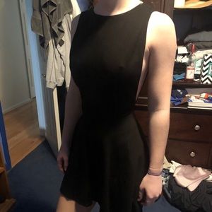 Black short dress with open sides and back